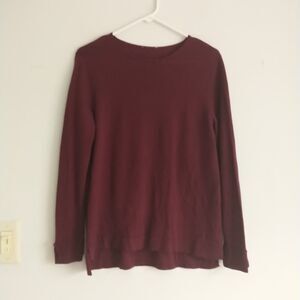 J Jill Sweater Tunic Women M/S*Burgundy Merino Wool Washable Lightweight Luxury